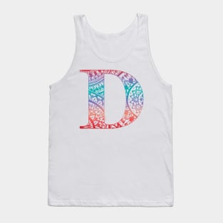 Mandala Letter D - Sunset Tank Top